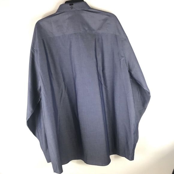 Calvin Klein Steel Non Iron Smoky Blue Long Sleeve - Picture 7 of 7